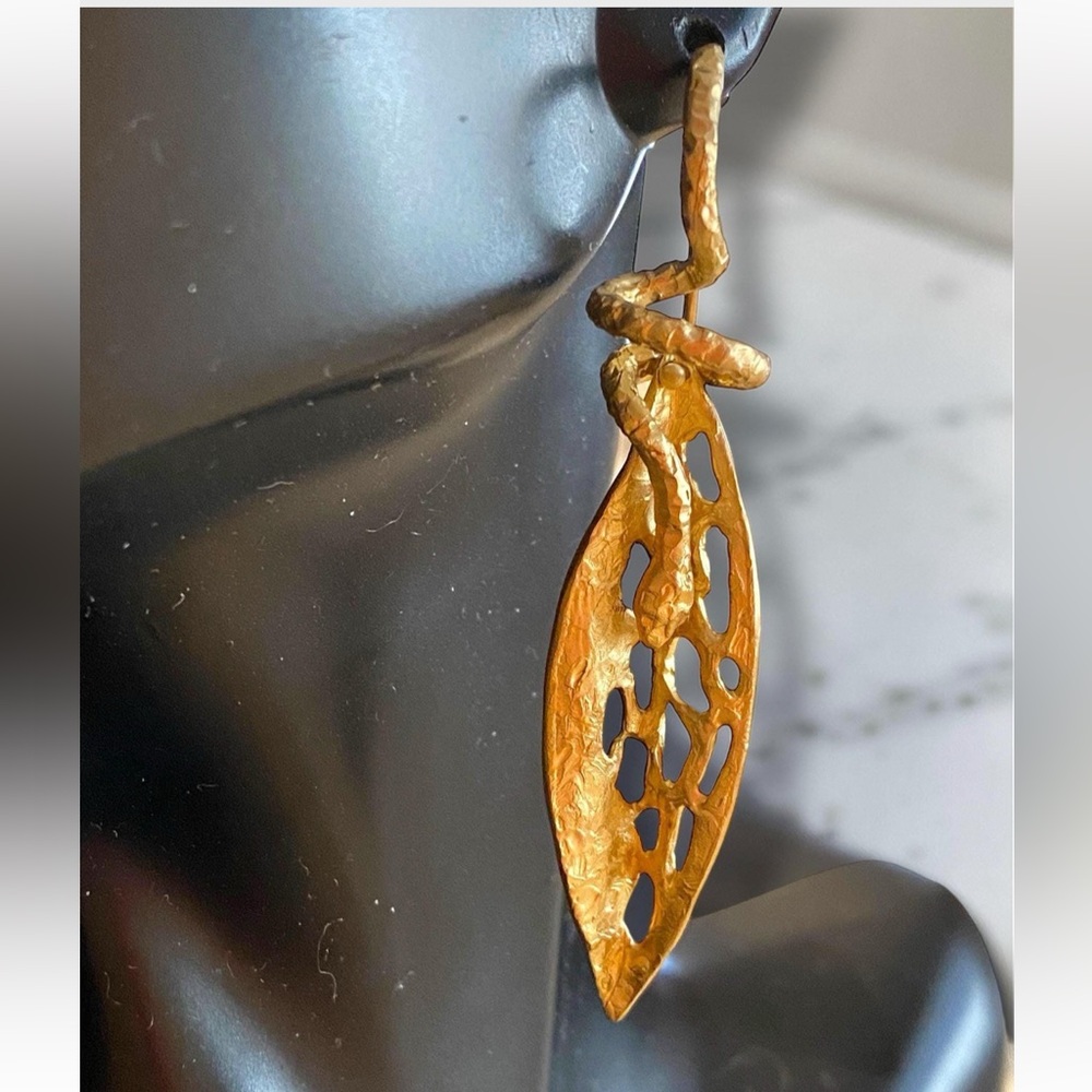 RARE Estate 14K Italian Designer Solid Yellow Gold Large 2.25” Snake